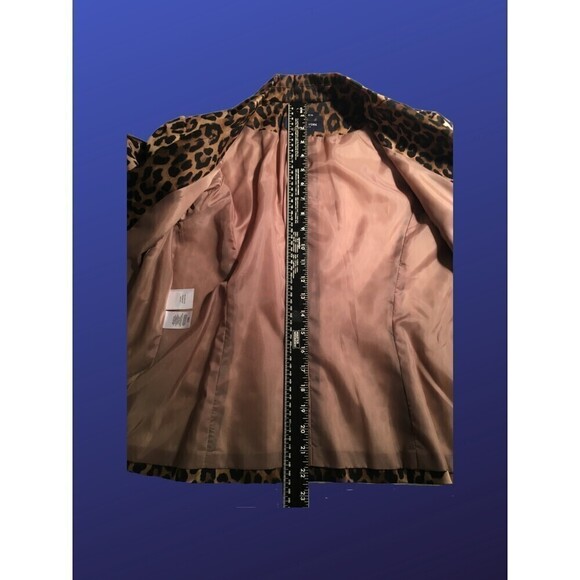 JONES NEW YORK SilkyBlazer Jacket, TAN/BROWN/BLACK Leopard Print, Size 12P, NWOT - Picture 6 of 8